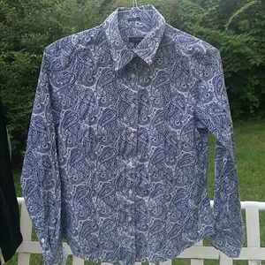 Talbot Blue Paisley Design Blouse SiE 10